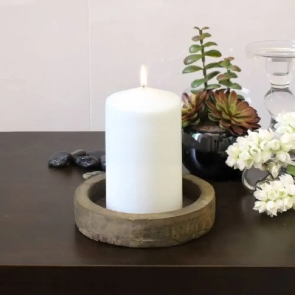 6 NEW White Unscented Paraffin Wax Pillar Candle 45 Hour Burn Box Set 6” x 3”